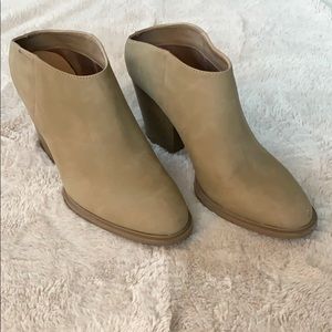 Tan slip on boots